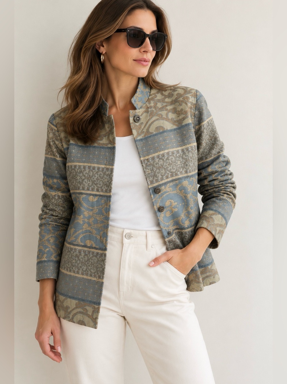 Coldwater Creek Tapestry Jacquard Jacket Women’s M